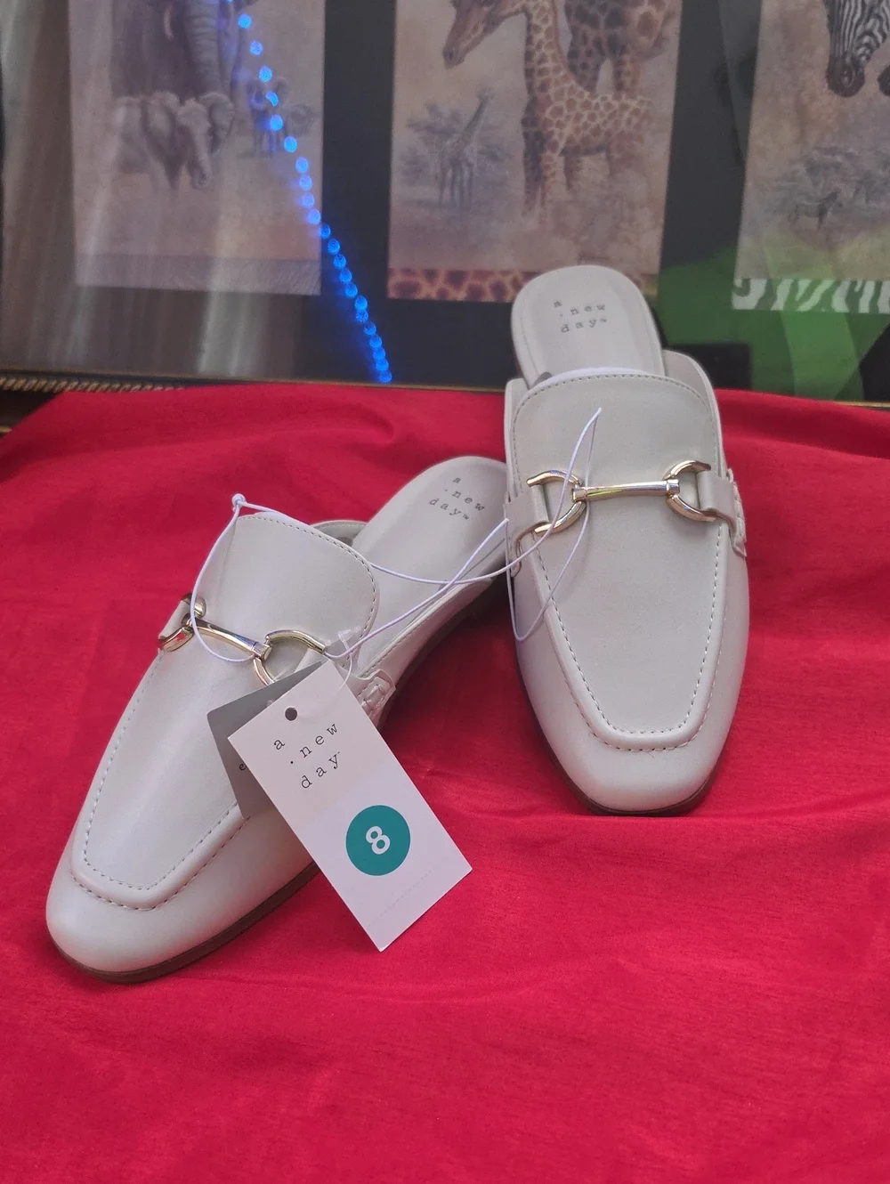 a new day Cream Slip-On Mule Loafers with Gold Accent - Picture 1 of 4
